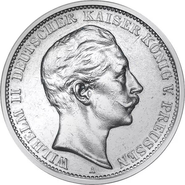 3 Mark Preußen Kaiser Wilhelm II. 1908-1912 sehr schön 3 Mark Preußen Kaiser Wilhelm II. 1908-1912 sehr schön