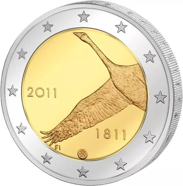 2 Euro Finnland 200 Jahre Nationalbank 2011 prägefrisch