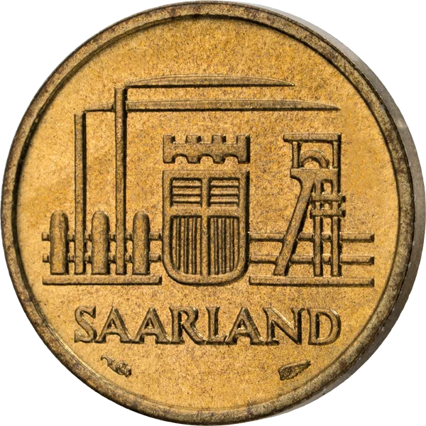 10 Franken Saarland Zechenanlage 1954