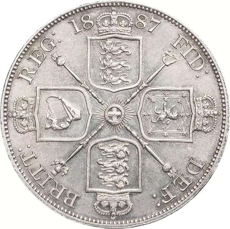 2 Florin Großbritannien Königin Victoria 1887-1890