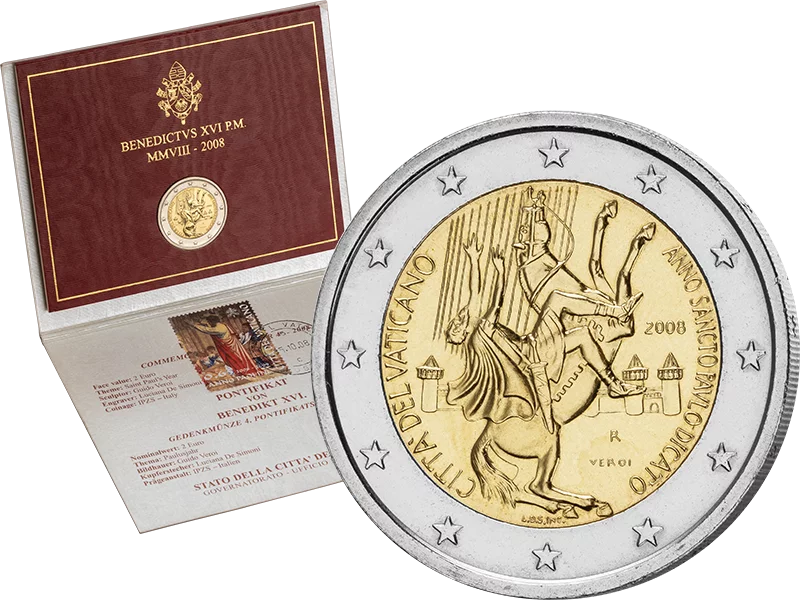 2-Euro-Gedenkmünze Vatikan 2008 als Ersttags-Edition 2008