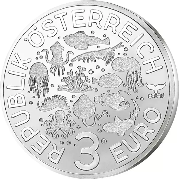 3 Euro Österreich Leuchtende Meereswelten - Stein-Koralle 2023