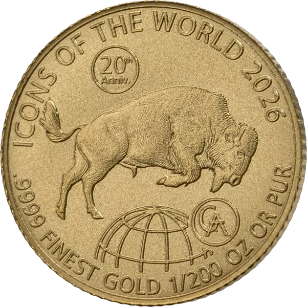 1/200 Unze Gold Ruanda Icons of the World - 20 Jahre American Buffalo 2026