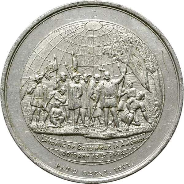 Aluminiummedaille auf die Columbus-Ausstellung in Chicago 1892