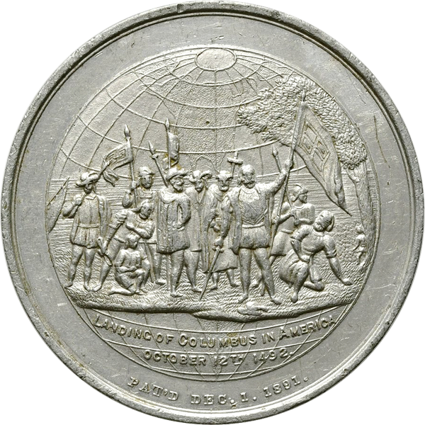 Aluminiummedaille auf die Columbus-Ausstellung in Chicago 1892