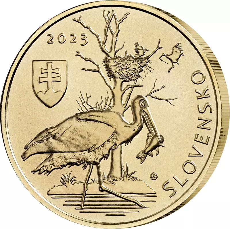 5 Euro Slowakei Flora und Fauna - Schwarzstorch 2023