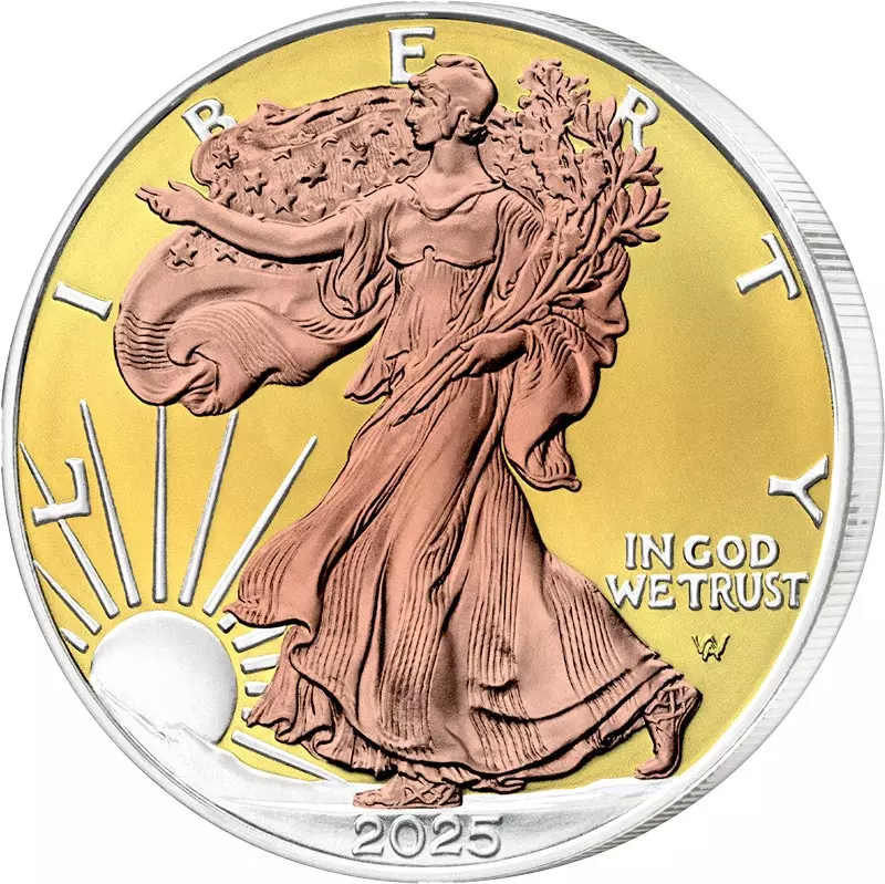 1 Dollar USA Eagle Liberty 2025 Triple Gold Edition