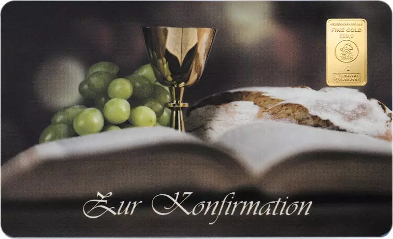 1 Gramm Gold Heimerle & Meule Finecard - Konfirmation