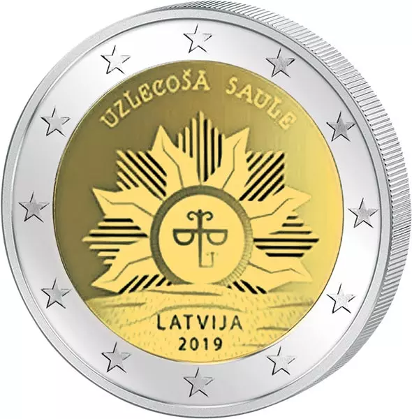 2 Euro Lettland Aufgehende Sonne 2019