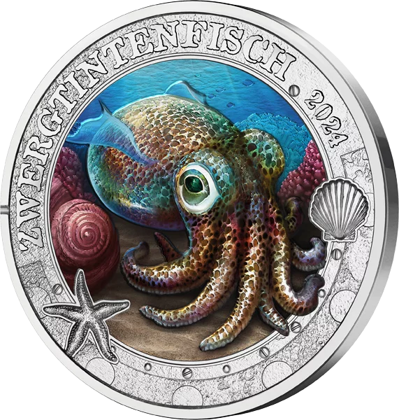 3 Euro Österreich Leuchtende Meereswelten - Zwerg-Tintenfisch 2024