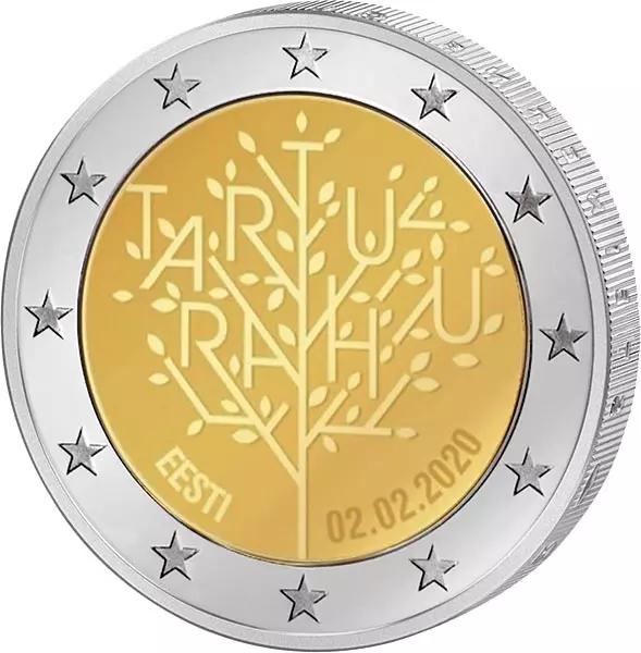 2 Euro Estland 100 Jahre Frieden von Tartu 2020
