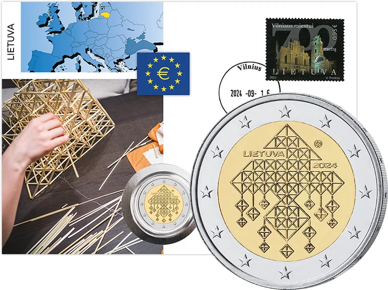 2 Euro Numisbrief Litauen Strohgärten 2024