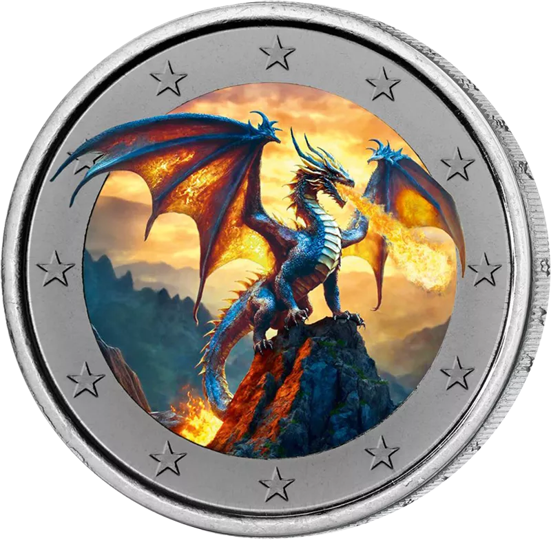 Kollektion: 2-Euro-Gedenkmünzen als kolorierte Künstlerausgaben Fantasy