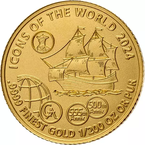 1/200 Unze Gold Ruanda Icons of the World - 555. Geburtstag + 500. Todestag Vasco da Gama 2024
