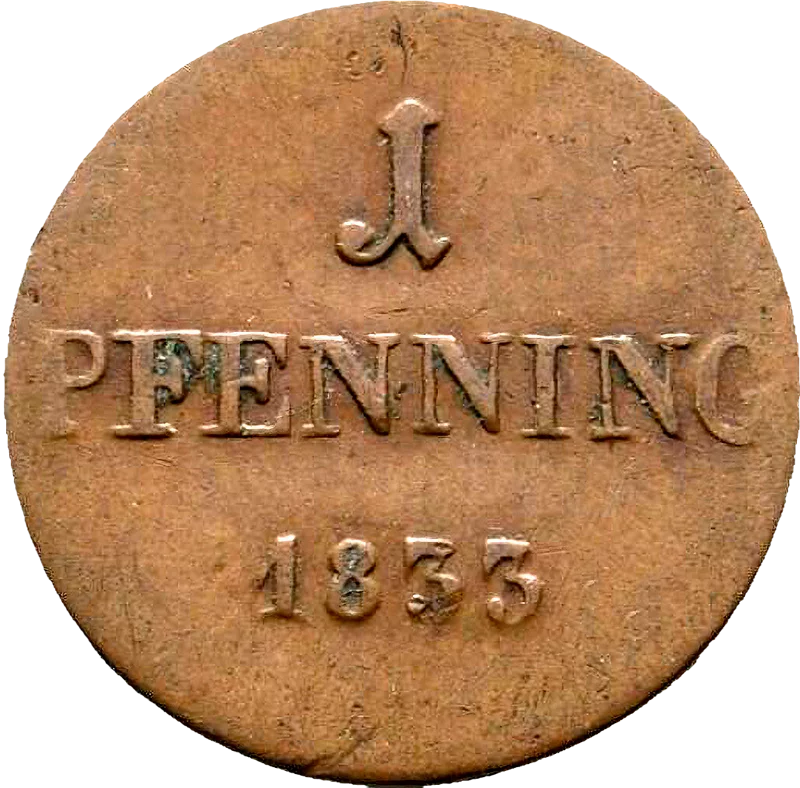 1 Pfennig Bayern König Ludwig I. 1830 - 1835
