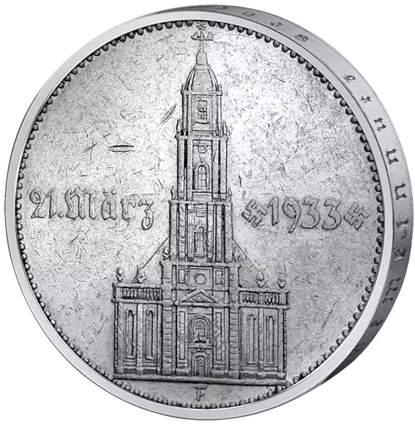 5 Reichsmark Drittes Reich Garnisonskirche Potsdam ohne Datum 1934