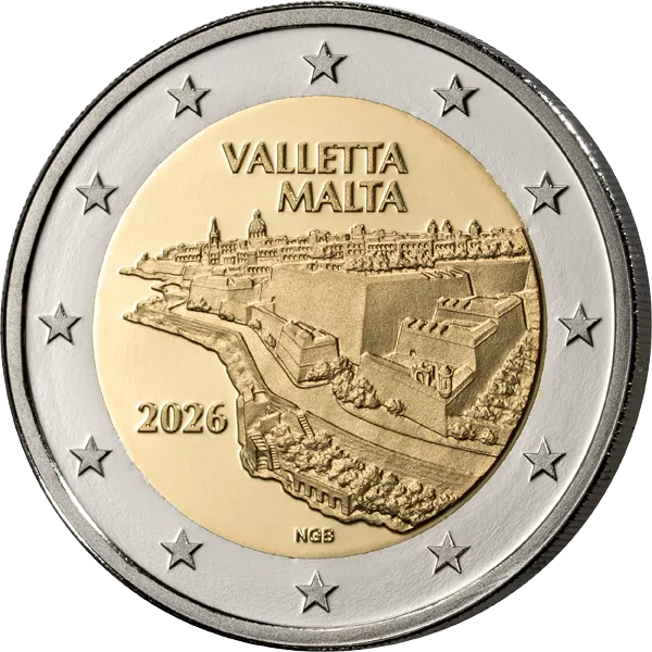 2 Euro Malta Valetta 2026 in Polierte Platte