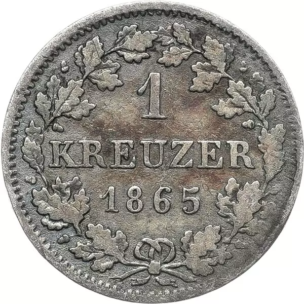 1 Kreuzer Hessen-Darmstadt Großherzog Ludwig III. 1858-1872