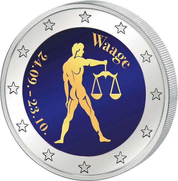 2-Euro-Künstlerausgabe Sternzeichen Waage