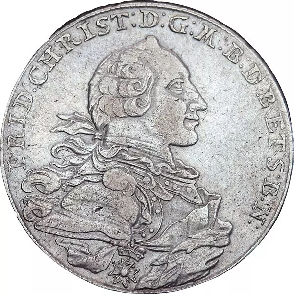 Konventionstaler Brandenburg-Bayreuth Markgraf Friedrich Christian 1766-1768