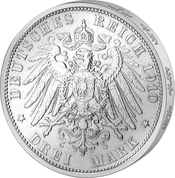 3 Mark Sachsen Weimar Eisenach Hochzeit Wilhelm Ernst und Feodora 1910 vorzüglich 3 Mark Sachsen Weimar Eisenach Hochzeit Wilhelm Ernst und Feodora 1910 vorzüglich