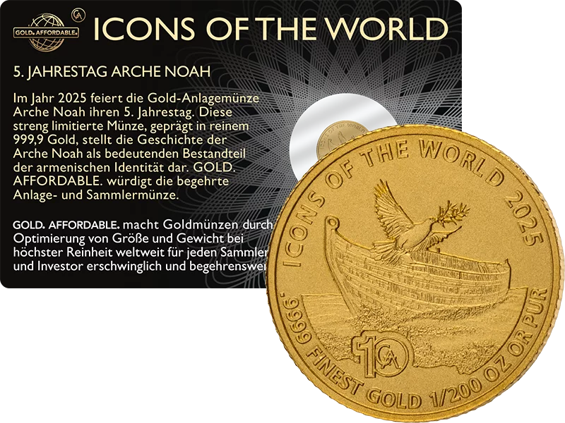 1/200 Unze Gold Ruanda Icons of the World - Arche Noah 2025