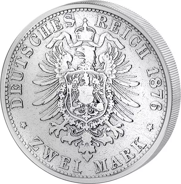 2 Mark Bayern König Ludwig II. 1876-1883 schön bis sehr schön