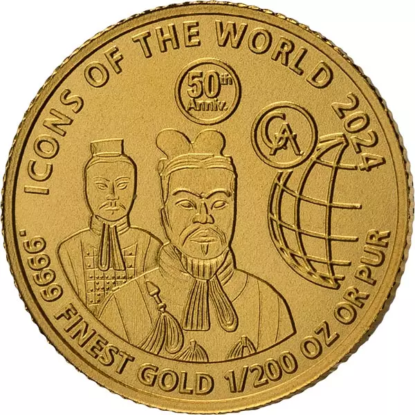 1/200 Unze Gold Ruanda Icons of the World - 50 Jahre Entdeckung der Terrakottaarmee 2024