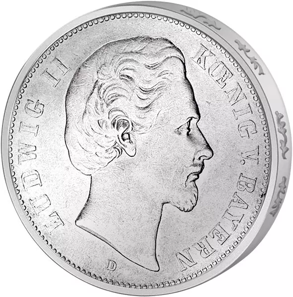 5 Mark Bayern König Ludwig II. 1874-1876 vorzüglich
