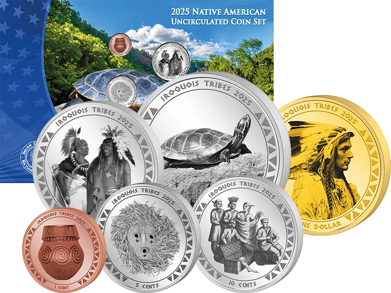 1 Cent - 1 Dollar Native American Kursmünzensatz der Iroquois 2025