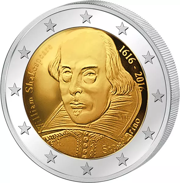 2 Euro San Marino 400. Todestag William Shakespeare 2016