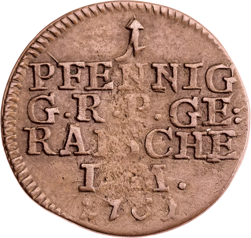 1 Pfennig Reuß Graf Heinrich XXX.1761