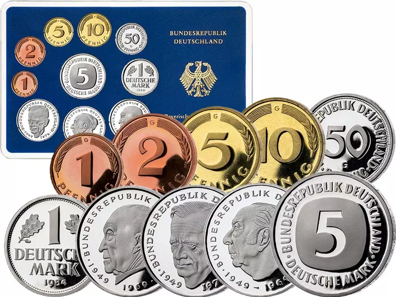 BRD-Kursmünzen-Serie 1984 Polierte Platte
