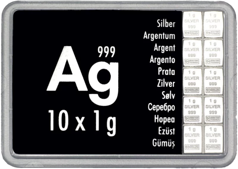 10 x 1 Gramm Silber-Knickbarren CombiBar