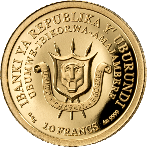 10 Francs Burundi Classic Gold 110 Jahre Deutsch-Ostafrika Elefant 2026