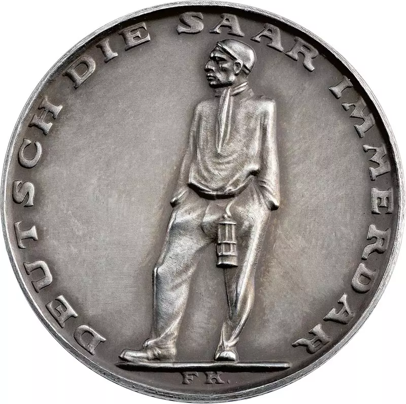 Silbermedaille Saarland Volksabstimmung im Saargebiet 1935