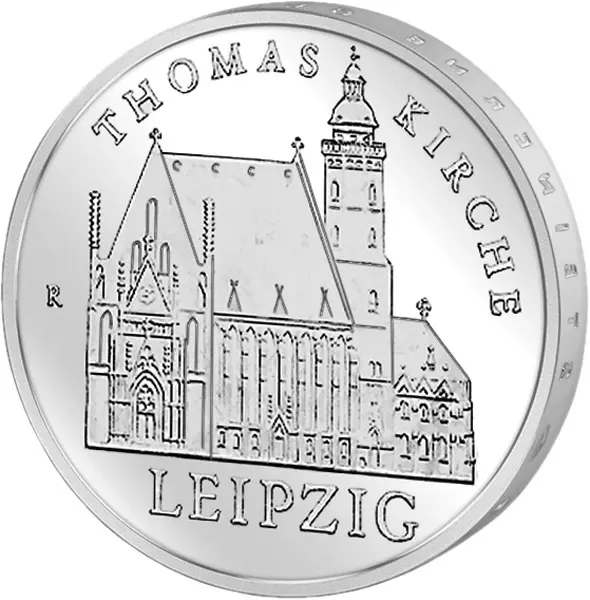 5 Mark DDR Thomaskirche Leipzig 1984 Stempelglanz