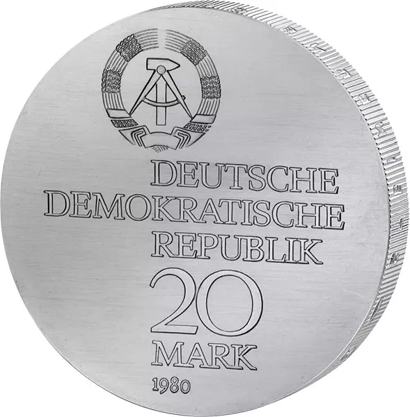 20 Mark DDR Ernst Abbe 1980 Stempelglanz