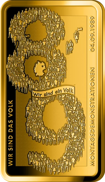 Goldbarren 35 Jahre Deutsche Einheit - Montagsdemonstrationen