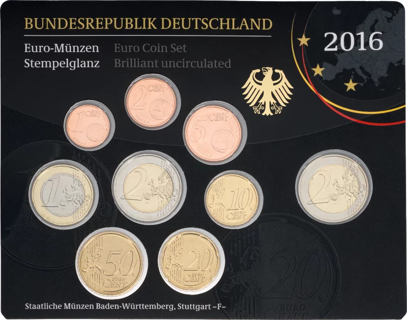 Euro-Kursmünzensatz BRD Sachsen inkl. 2-Euro-Gedenkmünze Dresdner Zwinger 2016 Stempelglanz