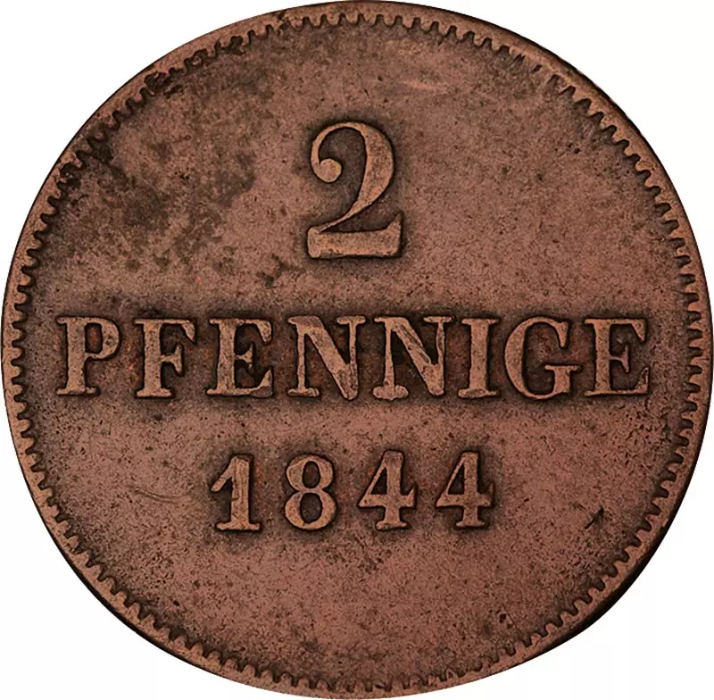 1 + 2 Pfennig Bayern König Ludwig I. 1839-1848