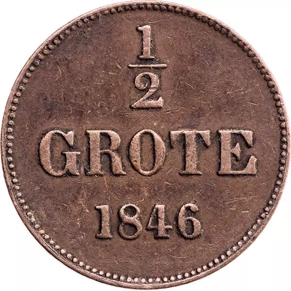 1/2 Grote Oldenburg Großherzog Peter Friedrich August 1846