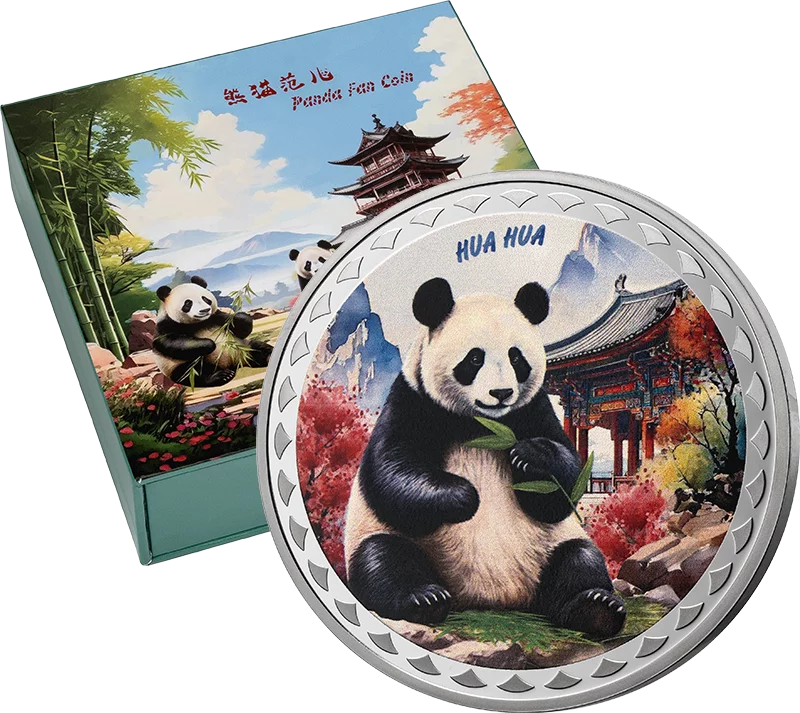 2 Dollars Samoa Panda Fan Coin Hua Hua 2025