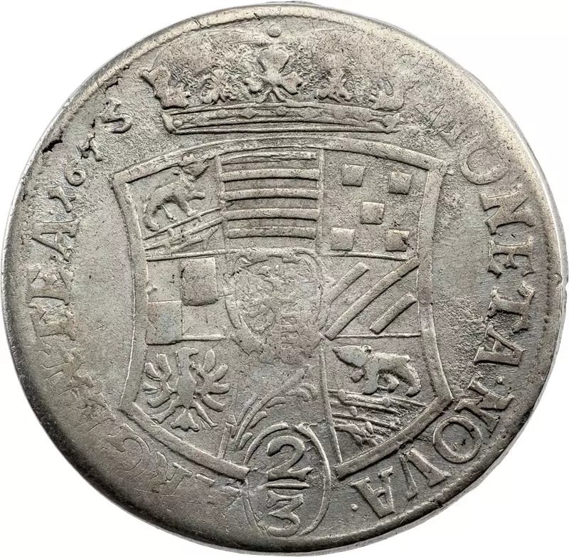 2/3 Taler Anhalt-Dessau Fürst Johann Georg II. 1674 - 1676