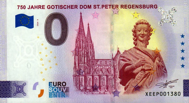 0-Euro-Banknote BRD 750 Jahre Dom St. Peter Regensburg 2026