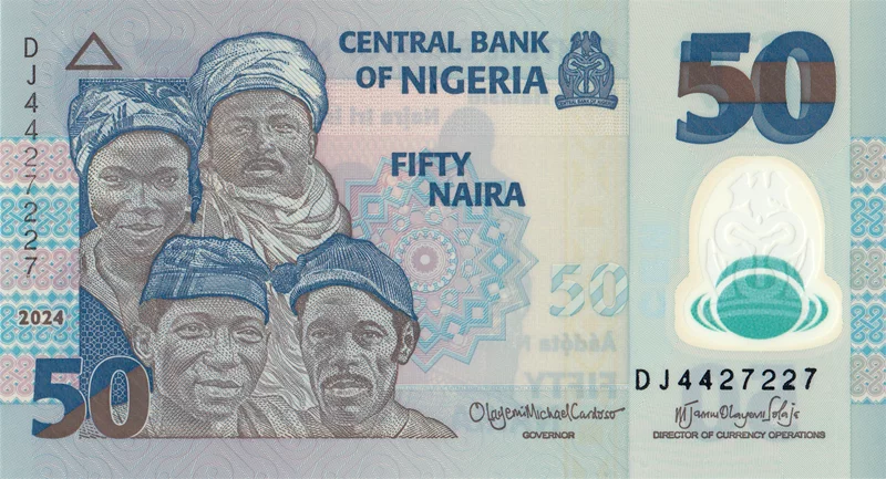 5 - 50 Naira Banknotensatz Nigeria 2024