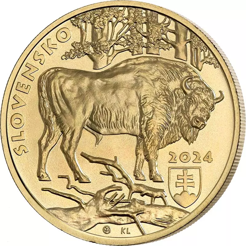 5 Euro Slowakei Flora und Fauna - Europäisches Bison 2024