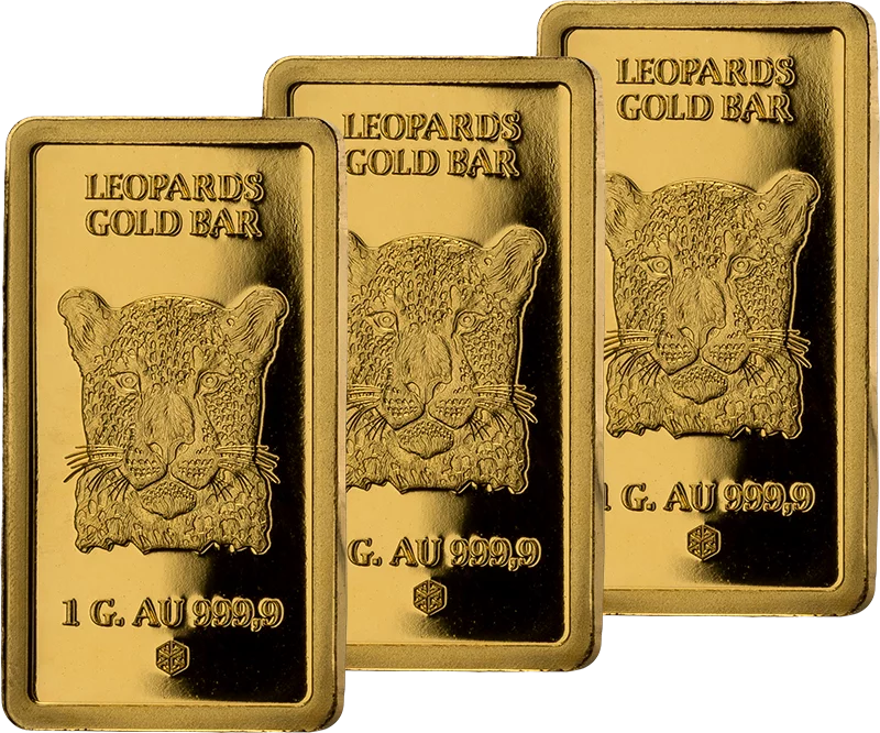 3 x 1 Gramm Gold Gambia Leopards Gold Bar 2025