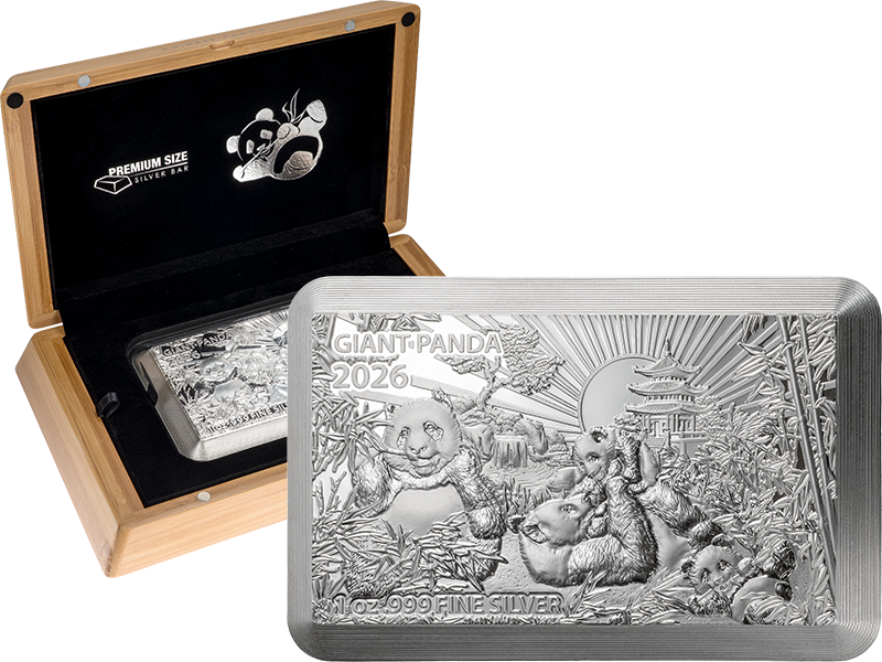 Premium Size Silver Bar - Giant Panda 2026