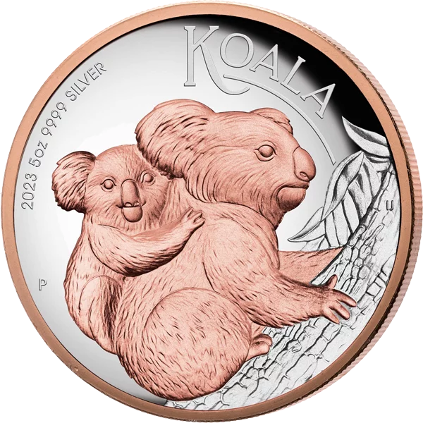 8 Dollars Australien Koala 2023 mit Rosé-Gold-Veredelung